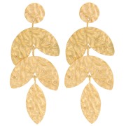 58x24mm 316L stainless steel Leaf earrings - Gold x2|raw }}