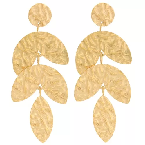 58x24mm 316L stainless steel Leaf earrings - Gold x2
