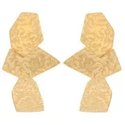 50x29mm Stainless steel 316L Hammered geometrical pendant earrings - Gold x2