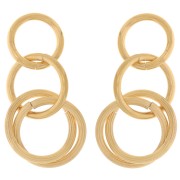 39x18mm 304L stainless steel Multi-hoop earstuds - Gold x2