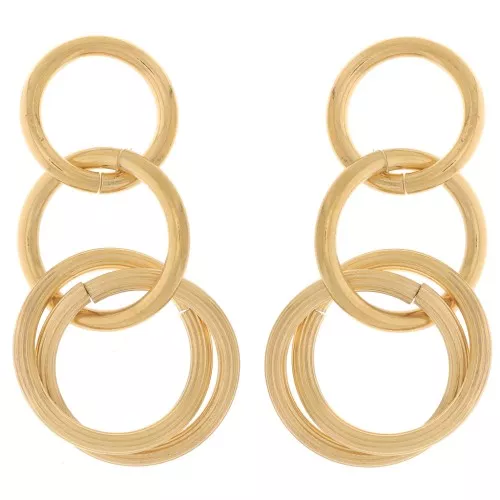 39x18mm 304L stainless steel Multi-hoop earstuds - Gold x2