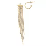 Delicate hoop earrings with 85 mm fringe pendants - Gold-plated 304 stainless steel (2 pairs)