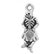 Skeleton charm 27mm Old Silver tone x1|raw }}