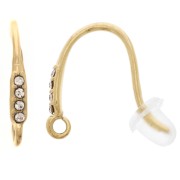 Design ear hooks 14 mm zirconium oxide - 304L gold-plated stainless steel x2