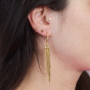 15mm 304L stainless steel Design earwires with zirconium oxides x2