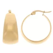 26mm 304L stainless steel Wide hoop earrings - Gold x2