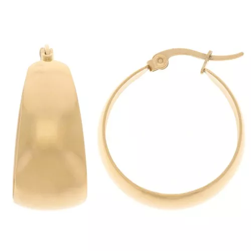 26mm 304L stainless steel Wide hoop earrings - Gold x2