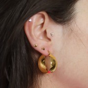 26mm 304L stainless steel Wide hoop earrings - Gold x2