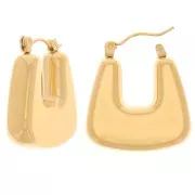 24mm 316L stainless steel flat trapezoidal hoop - Gold x2