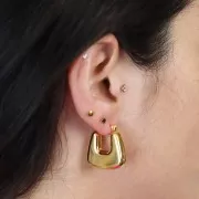 24mm 316L stainless steel flat trapezoidal hoop - Gold x2