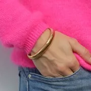 68 mm beaded bracelet - 10 mm wide - 304L Gold-plated stainless steel x1