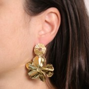 17mm 304L stainless steel Irregular openwork earstuds x2