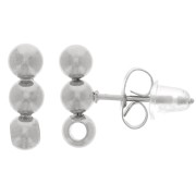 12x4mm Stainless steel 304L Earstuds bars 3 balls with one hole x2|raw }}