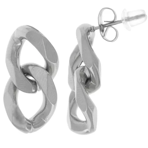 22x11mm Stainless steel 304L earstuds chain x2