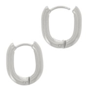 16x12mm 304L stainless steel Oval hoop earrings x2