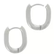 16x12mm 304L stainless steel Oval hoop earrings x2