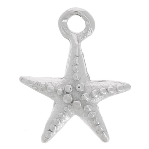 10x8mm Stainless Steel 316L Starfish Charm x1