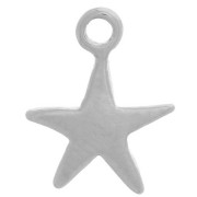 10x8mm Stainless Steel 316L Starfish Charm x1