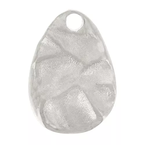 10x7mm Stainless steel 316L Hammered irregular drop charm x1