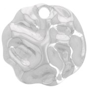 19mm 304L stainless steel Round irregular hammered pendant x1|raw }}