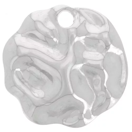 19mm 304L stainless steel Round irregular hammered pendant x1