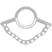 14x19mm 316L stainless steel Fan pendant multi-hole for weaving x1