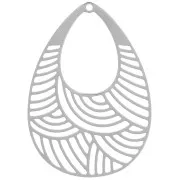 30x21mm 316L stainless steel openwork drop pendant x1
