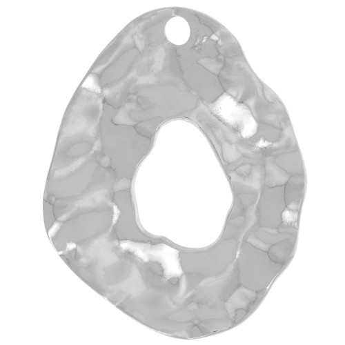 31x25mm 304L stainless steel Hammered irregular drop pendants x2