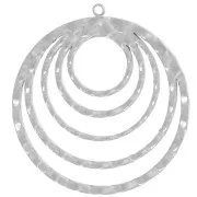 33mm 304L stainless steel Openwork textured circle pendants x2