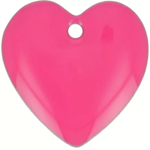 15mm Metal and epoxy resin hearts - Neon pink x4