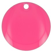16mm Round metal and epoxy resin sequin - Neon pink x6|raw }}