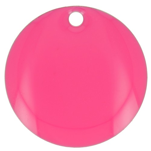16mm Round metal and epoxy resin sequin - Neon pink x6
