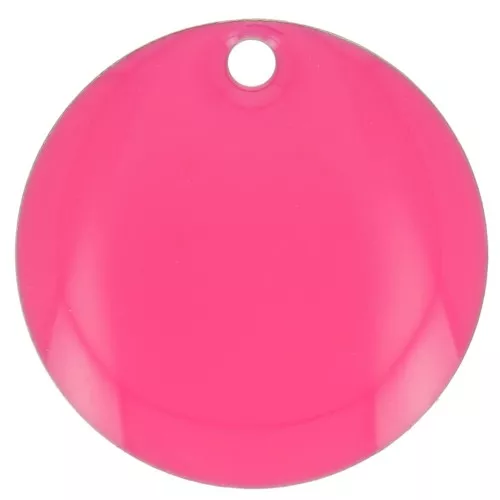 16mm Round metal and epoxy resin sequin - Neon pink x6