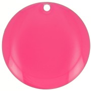 20mm Round metal and epoxy resin sequin - Neon pink x5|raw }}