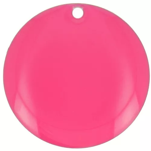 20mm Round metal and epoxy resin sequin - Neon pink x5