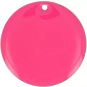 25mm Round metal and epoxy resin sequin - Neon pink x1