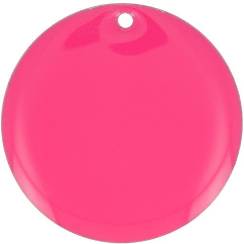 25mm Round metal and epoxy resin sequin - Neon pink x1