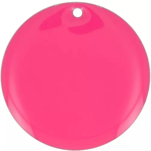 25mm Round metal and epoxy resin sequin - Neon pink x1