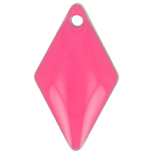 16x9mm Metal and epoxy resin rhombus - Neon pink x8