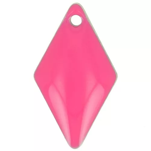 16x9mm Metal and epoxy resin rhombus - Neon pink x8