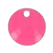 8mm Metal and epoxy resin round sequins - Neon pink x10