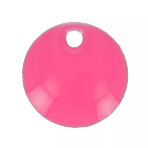 8mm Metal and epoxy resin round sequins - Neon pink x10