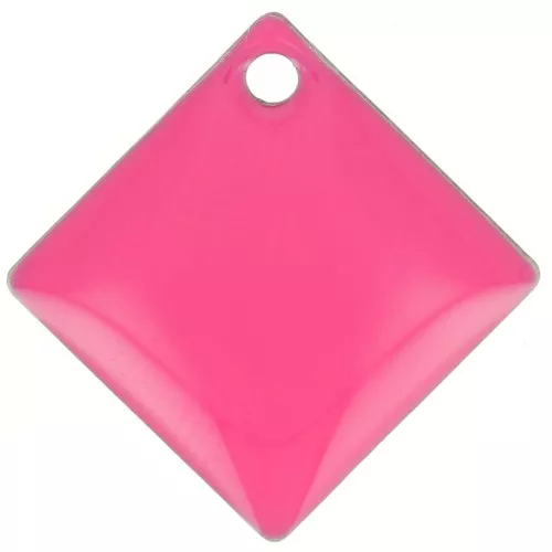 16x16mm Square metal and epoxy resin sequins - Neon pink x8
