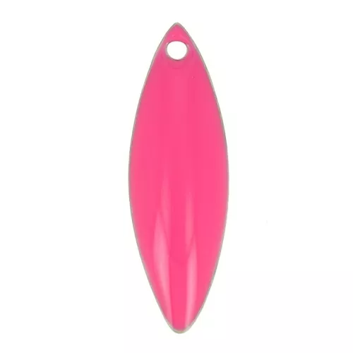 16x5mm Metal and epoxy resin navette sequins - Neon pink x6