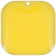 22mm Rounded square sequin in metal and epoxy resin - Yellow x1|raw }}