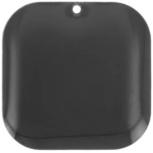 22mm Rounded square sequin in metal and epoxy resin - Black x1