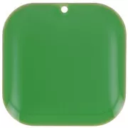 22mm Rounded square sequin in metal and epoxy resin - Green x1