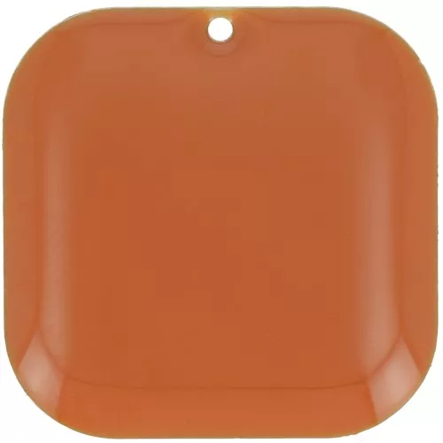 22mm Rounded square sequin in metal and epoxy resin - Terracotta x1