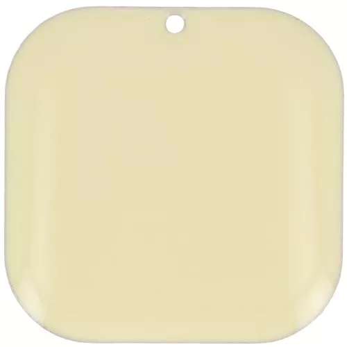 22mm Rounded square sequin in metal and epoxy resin - Cream x1