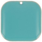 22mm Rounded square sequin in metal and epoxy resin - Turquoise x1|raw }}
